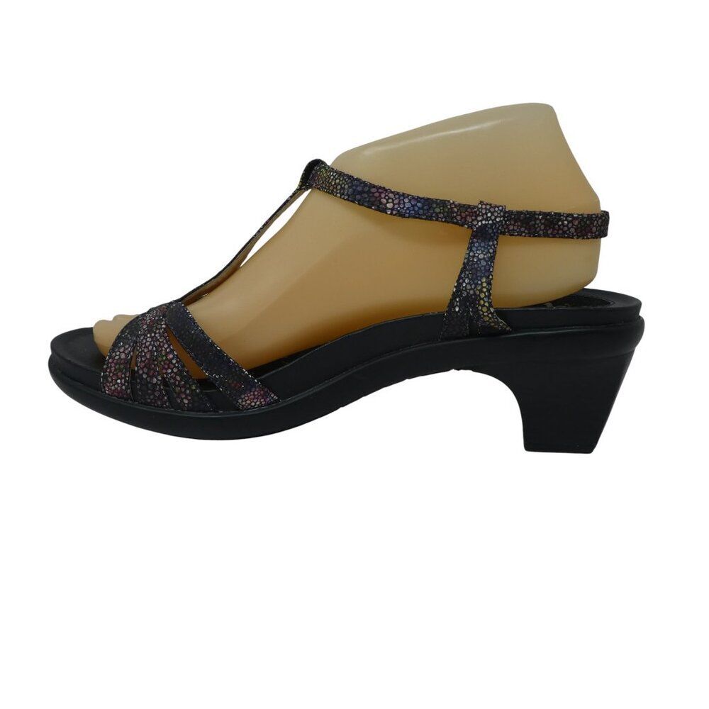 Abeo Georgie Multicolor Leather Open Toe Slingback Heels Sandals Womens 9 Narrow - Picture 3 of 13
